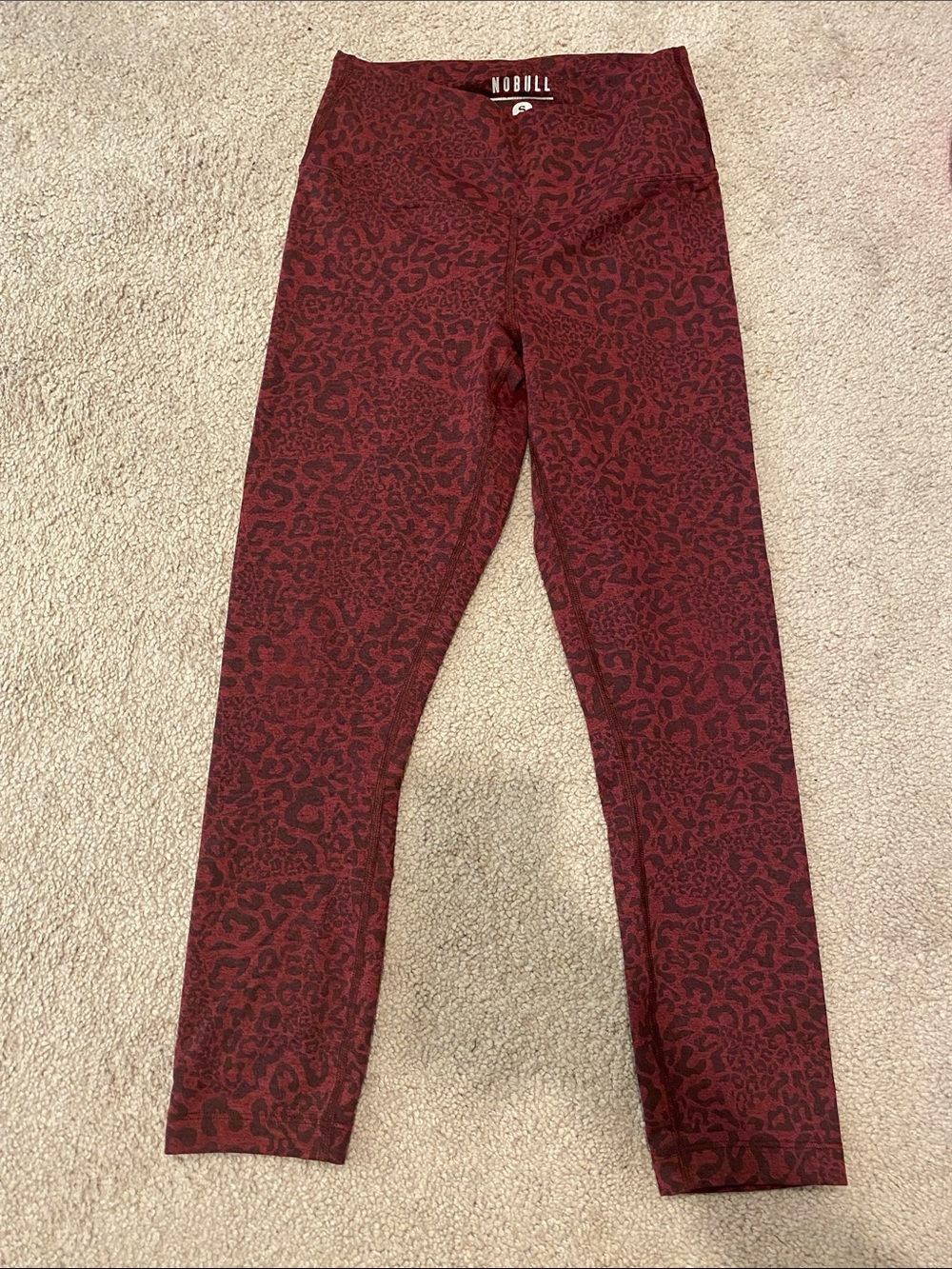 NOBULL Rare Burgundy Leopard-Print 7/8ths Leggings